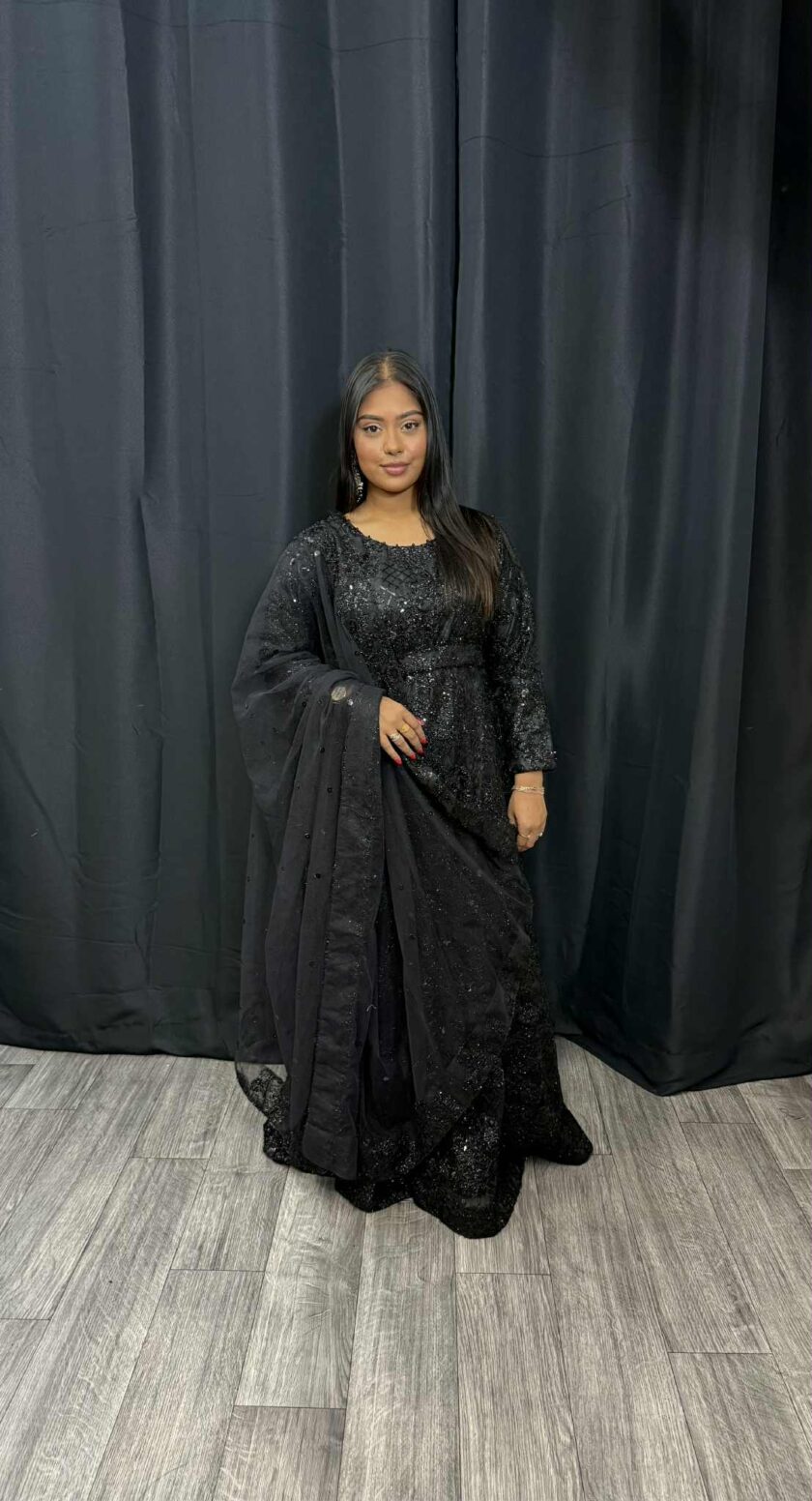 Fancy maxi zwart met riem - Afbeelding 3
