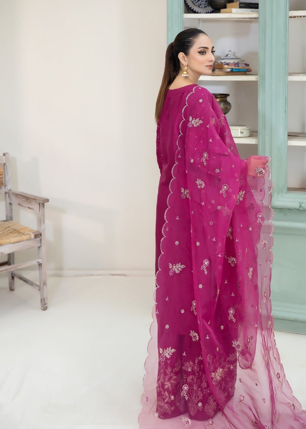 Raw silk pallazo suit magenda