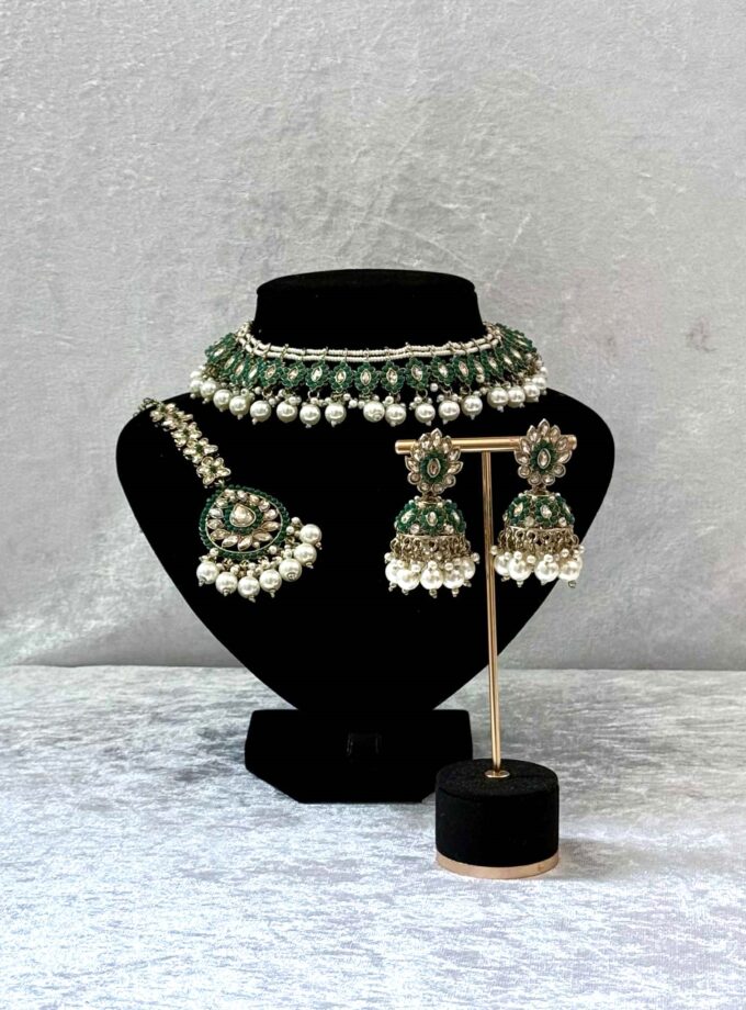 Sieradenset goud met groen 01756