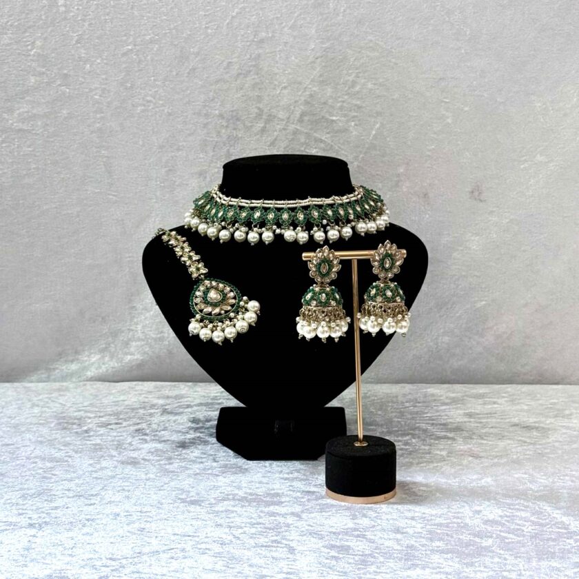 Sieradenset goud met groen 01756