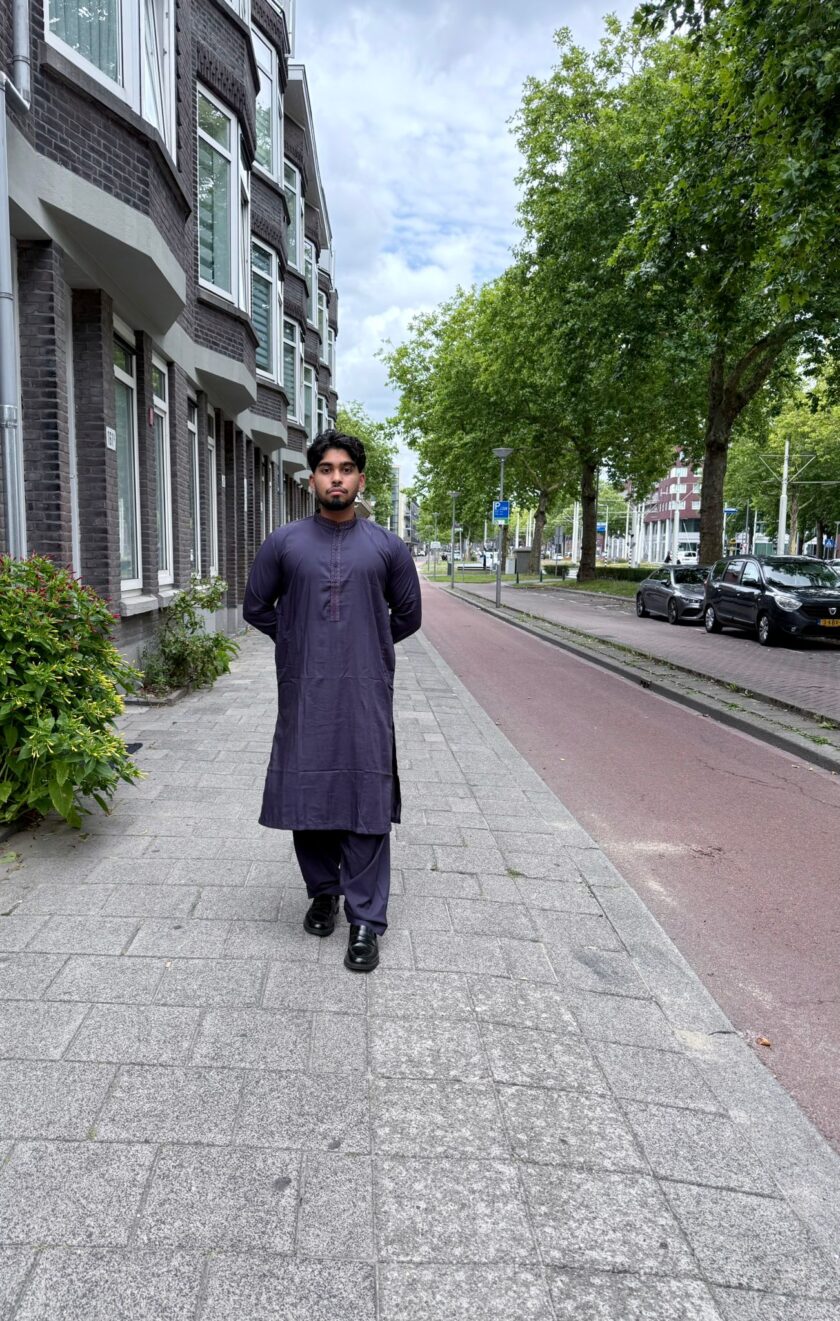 Shalwaar kameez wash and wear auberginepaars - Afbeelding 3