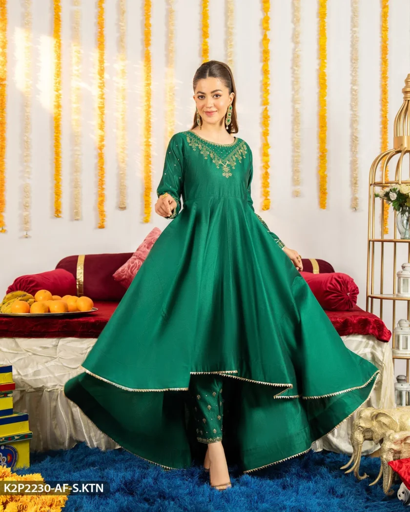 Shaposh katoenen suit jurkmodel zonder dupatta - Afbeelding 2