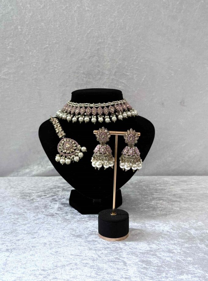 Sieradenset goud met roze 01758