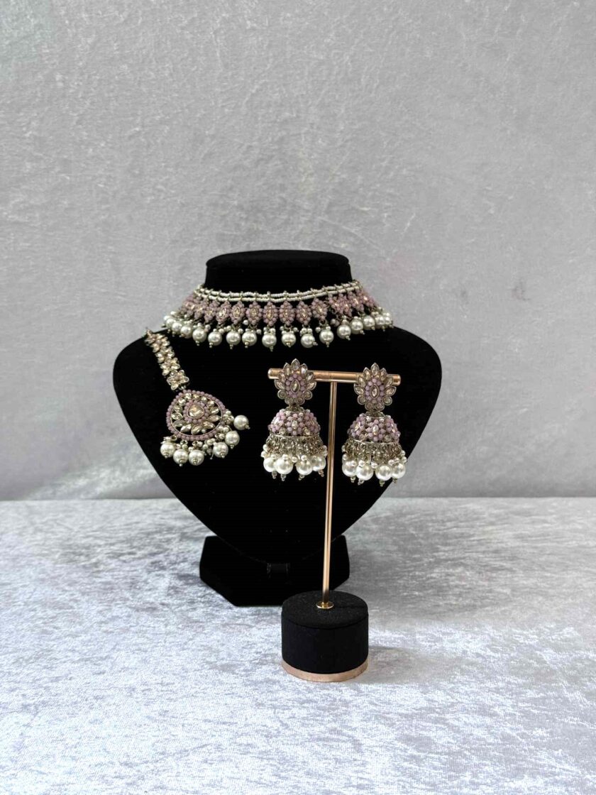 Sieradenset goud met roze 01758