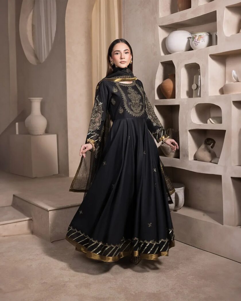 Shaposh katoenen maxi zwart - Afbeelding 2