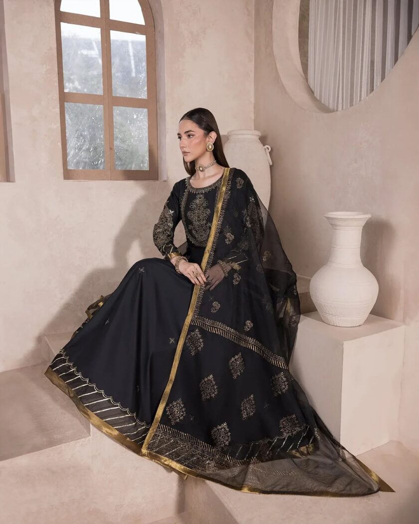 Shaposh katoenen maxi zwart - Afbeelding 3