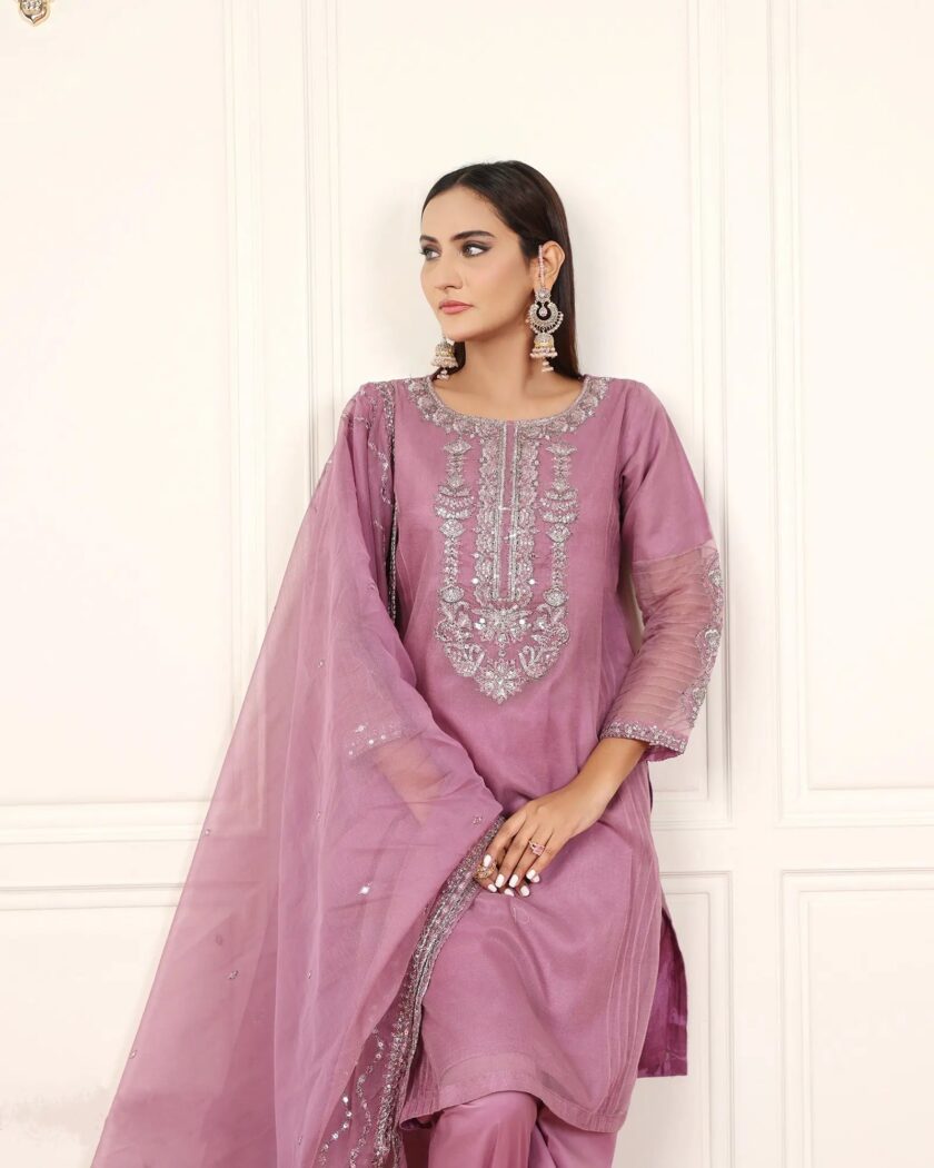 Shaposh driedelige net suit teapink - Afbeelding 2