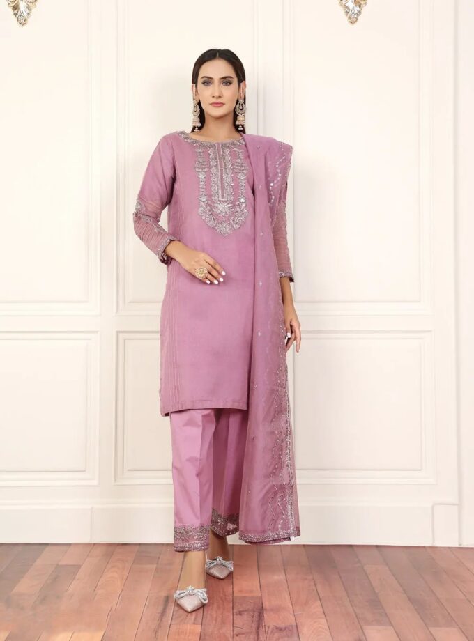 Shaposh driedelige net suit teapink