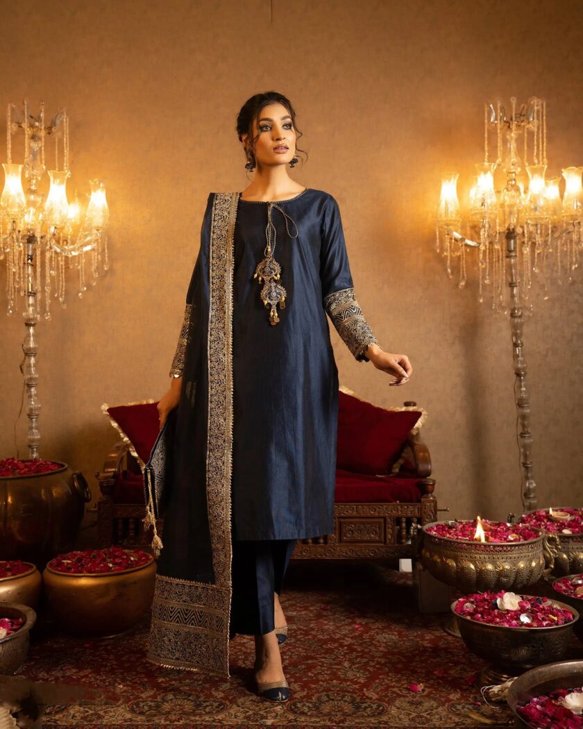 Shaposh chamray katan suit zink - Afbeelding 2