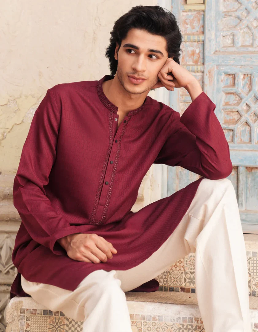 Junaid Jamshed katoenen kurta 11222 - Afbeelding 3