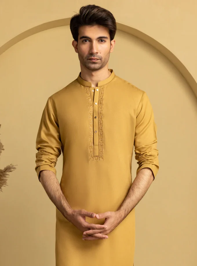 Junaid Jamshed kurta mosterd 11046