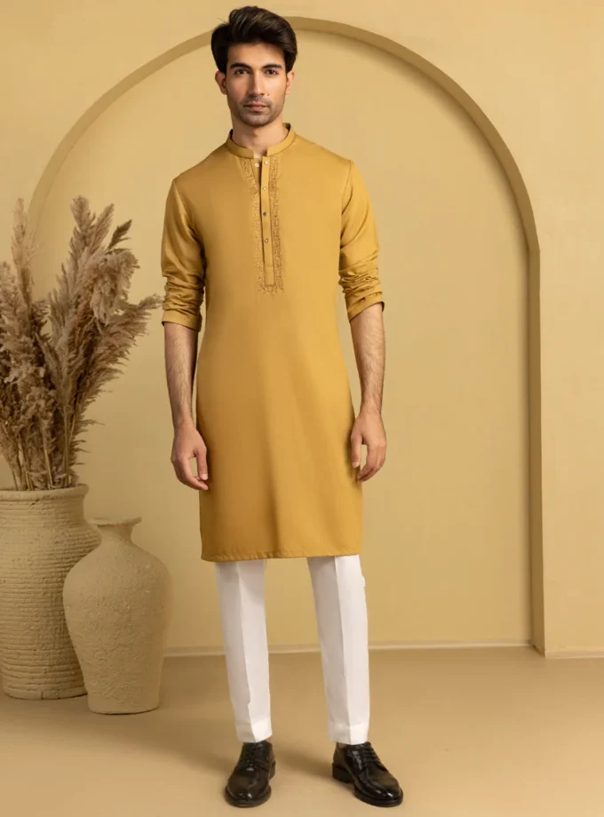 Junaid Jamshed kurta mosterd 11046