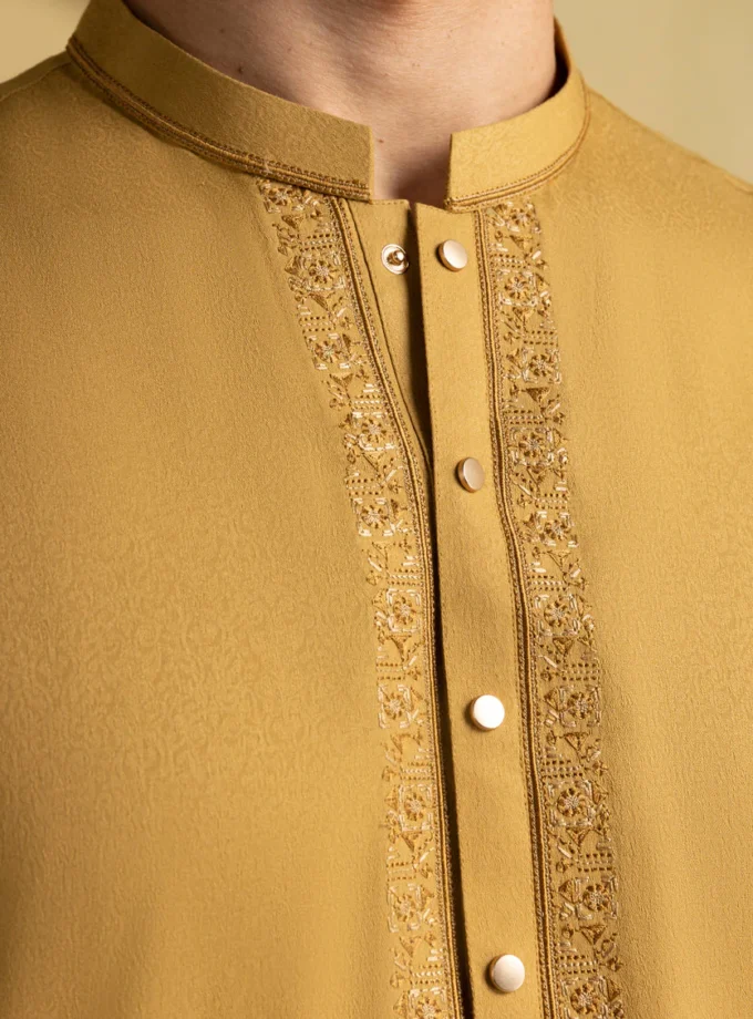 Junaid Jamshed kurta mosterd 11046