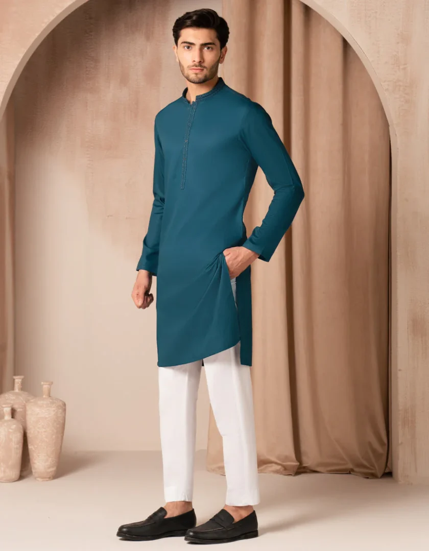 Junaid Jamshed katoenen kurta 0161 - Afbeelding 5