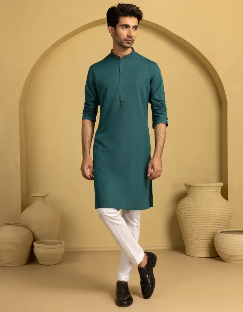 Junaid Jamshed katoenen kurta 11285 - Afbeelding 4