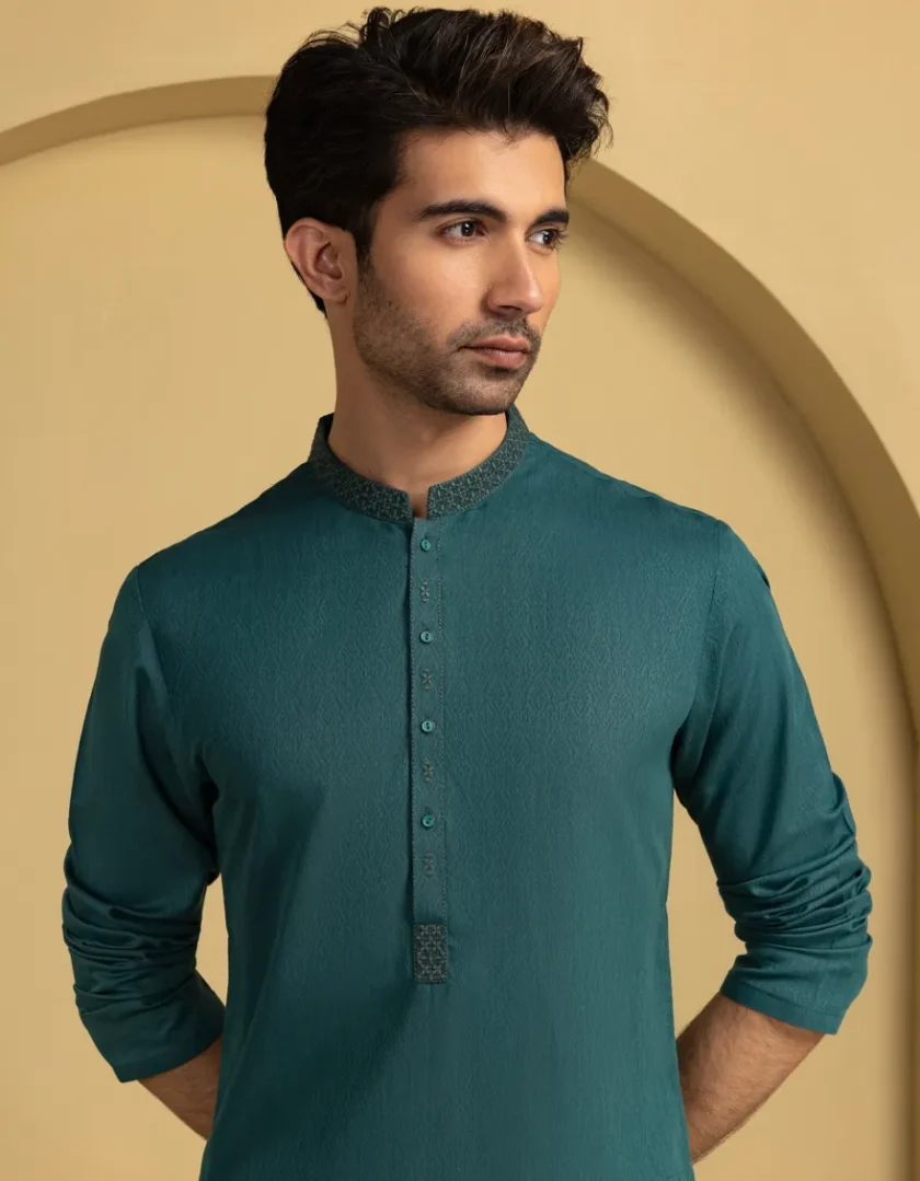 Junaid Jamshed katoenen kurta 11285 - Afbeelding 2