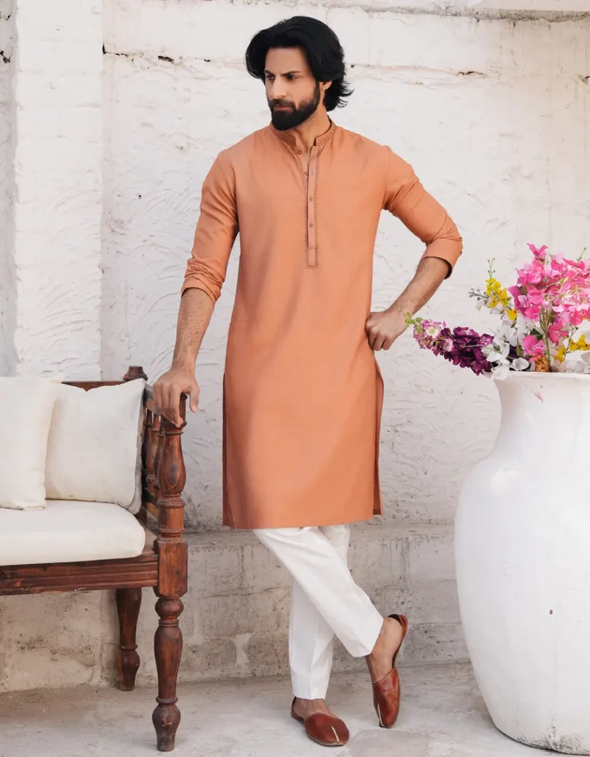 Junaid Jamshed katoenen kurta 0163 - Afbeelding 3