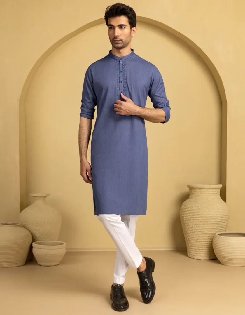 Junaid Jamshed katoenen kurta 11277 - Afbeelding 4