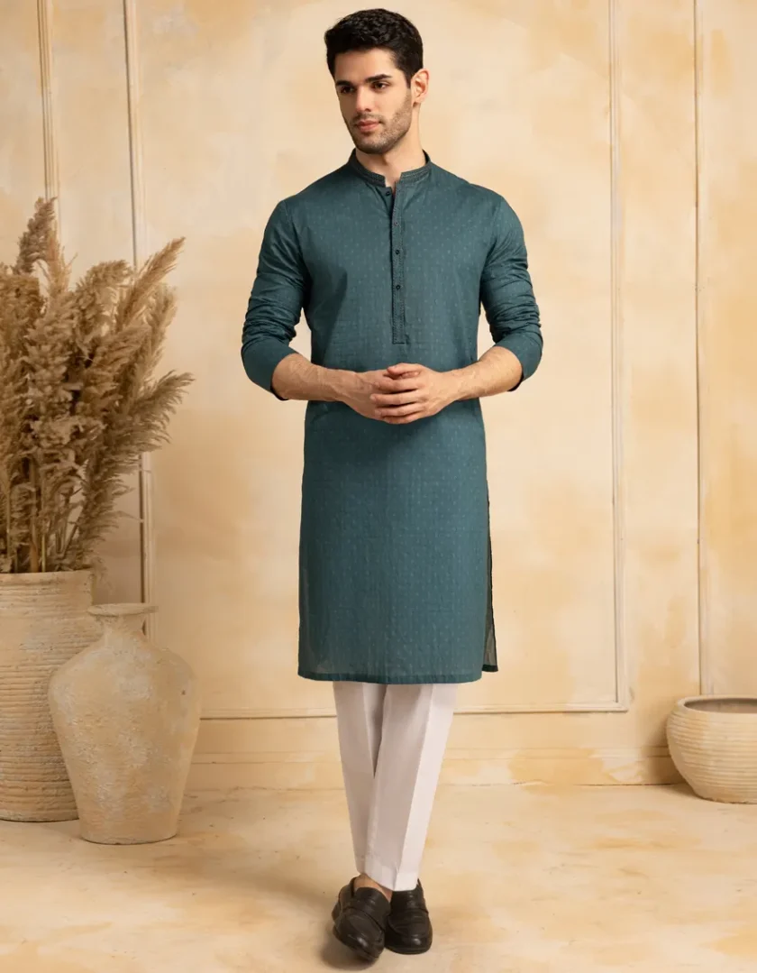 Junaid Jamshed katoenen kurta 11253 - Afbeelding 3