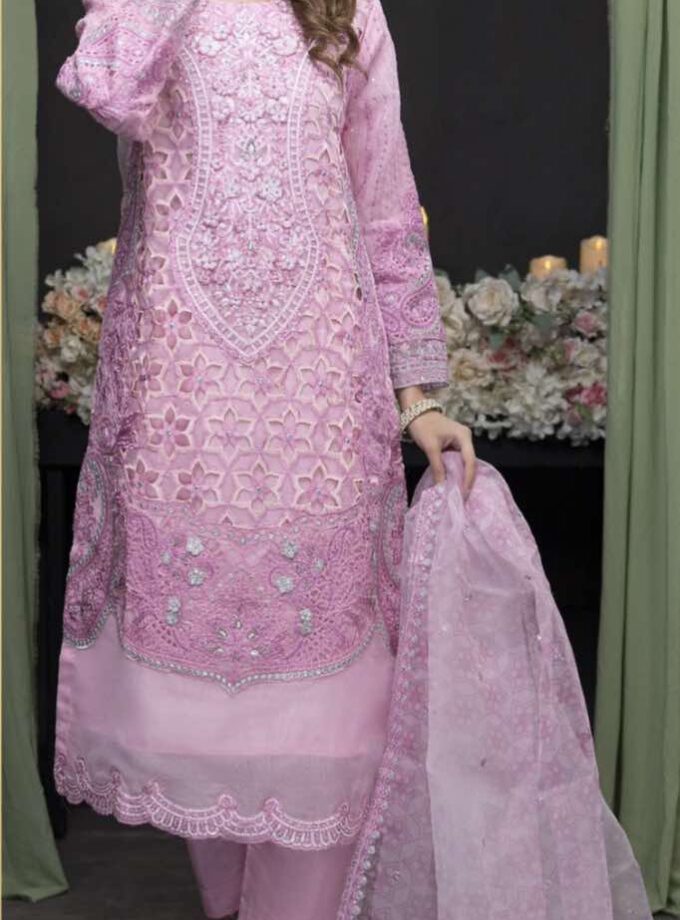 Zainab Fazlani organza suit roze