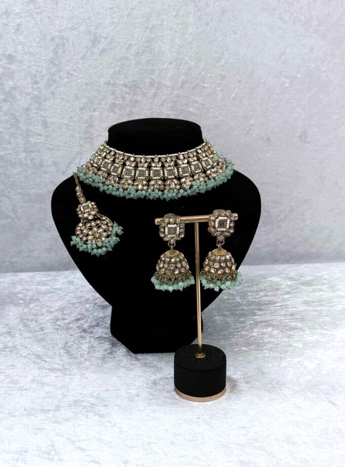 Sieradenset goud met mint 01756