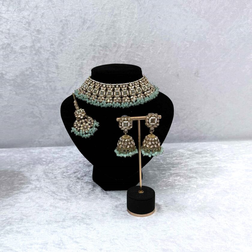 Sieradenset goud met mint 01756