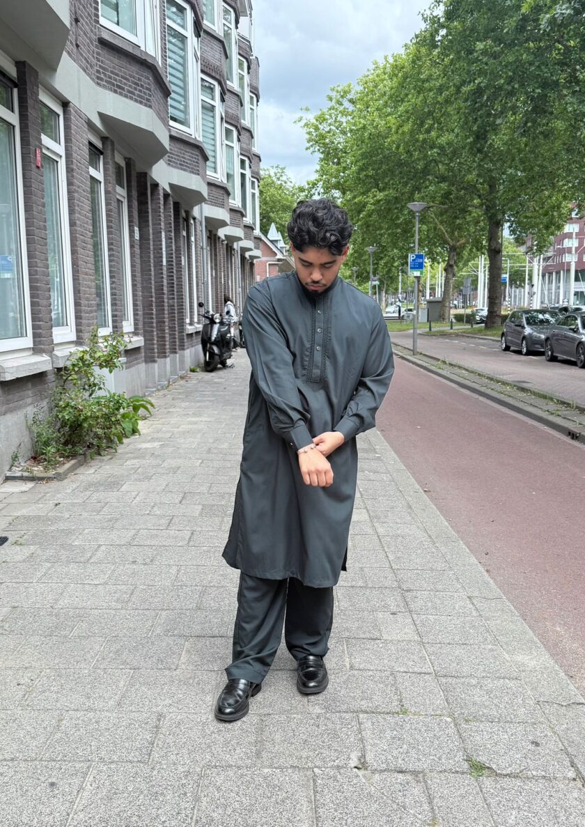 Shalwaar kameez wash and wear donkergroen - Afbeelding 3