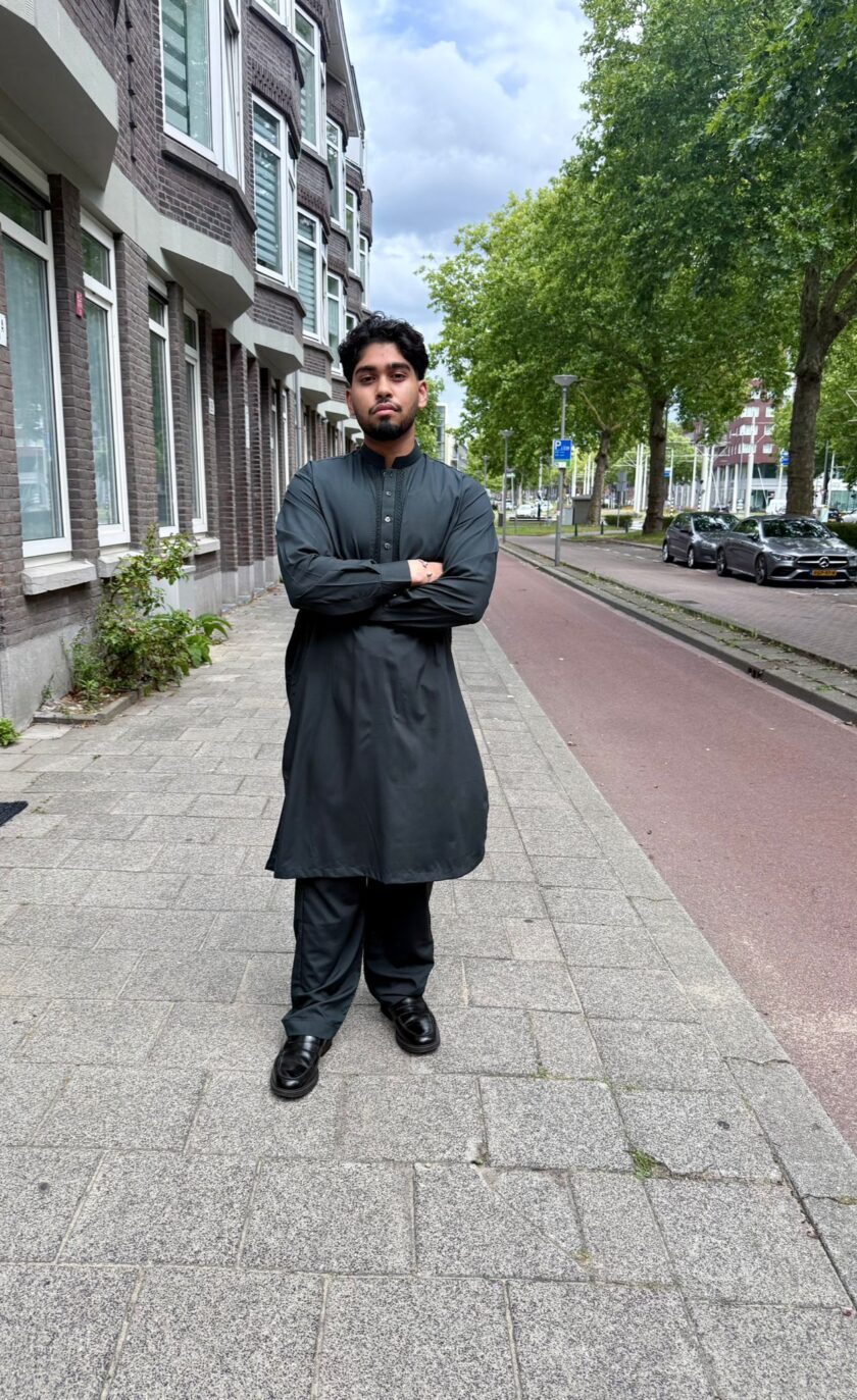 Shalwaar kameez wash and wear donkergroen
