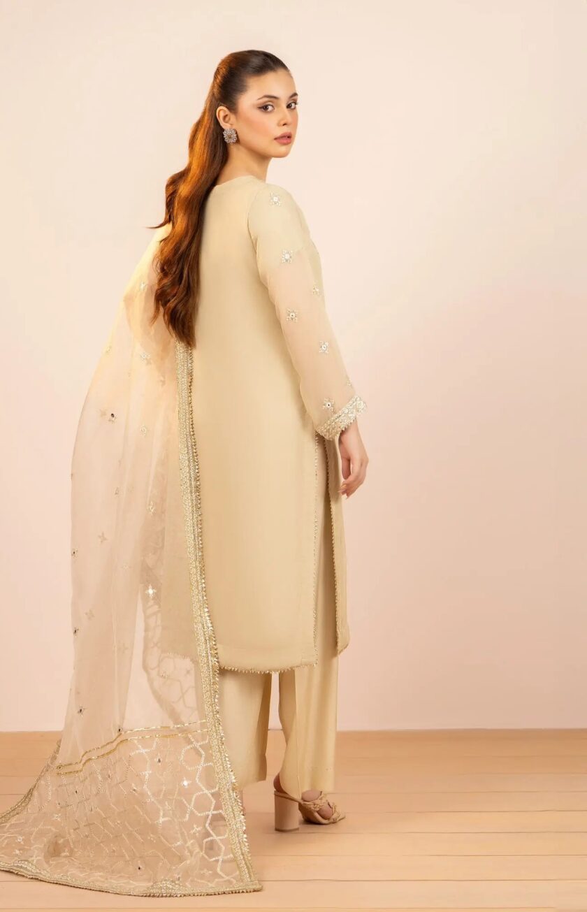 Shaposh chiffon suit creme - Afbeelding 4
