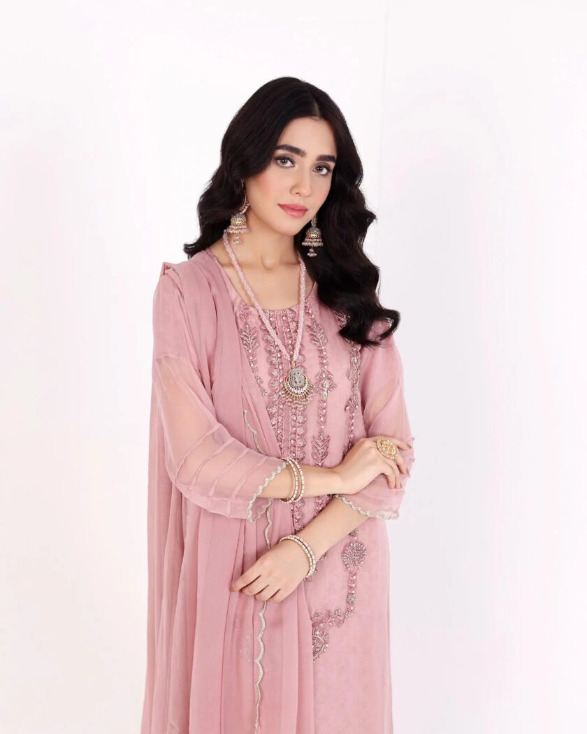 Shaposh chiffon suit tea pink - Afbeelding 2