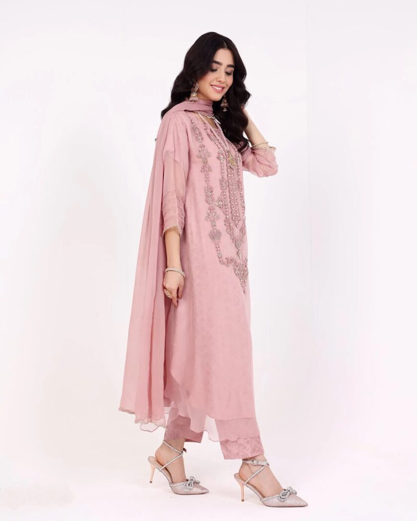 Shaposh chiffon suit tea pink - Afbeelding 3