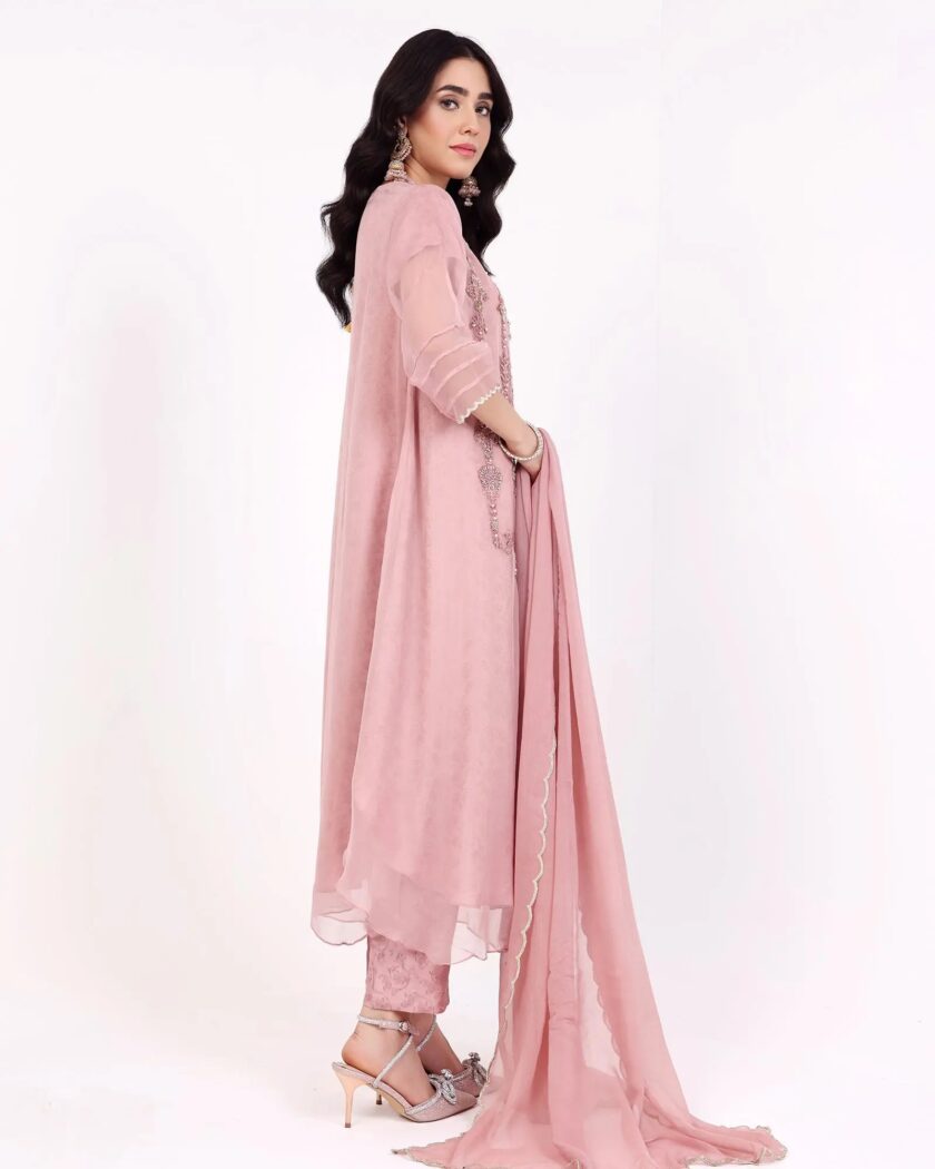 Shaposh chiffon suit tea pink - Afbeelding 4