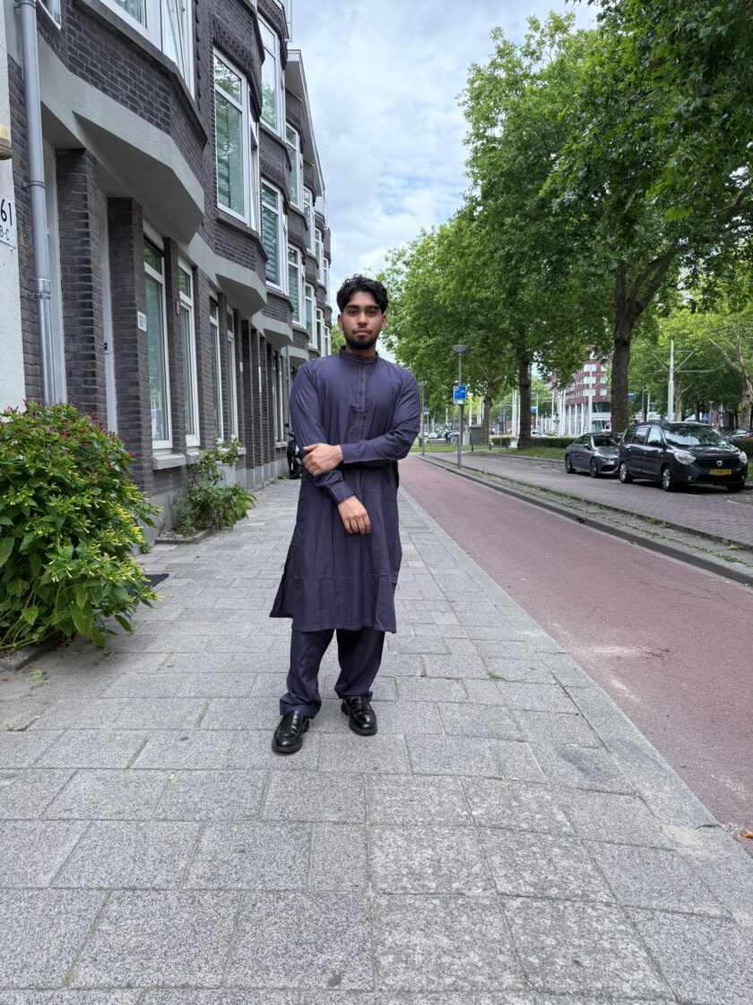 Shalwaar kameez wash and wear auberginepaars - Afbeelding 2
