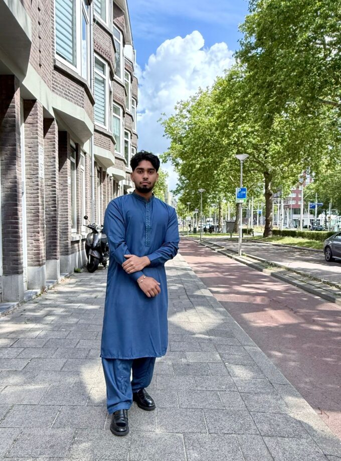 Shalwaar kameez wash and wear blauw