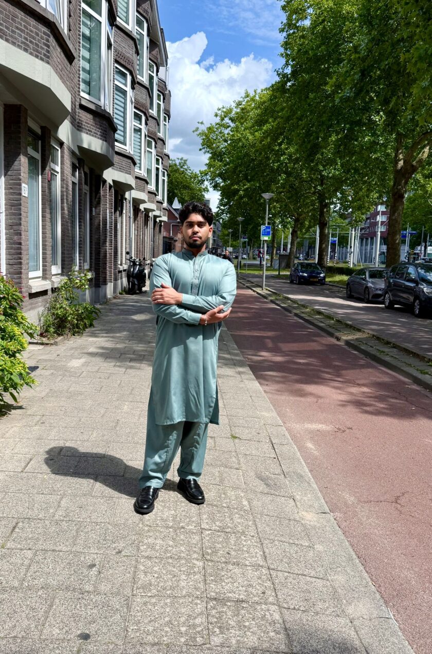 Shalwaar kameez wash and wear groen - Afbeelding 2