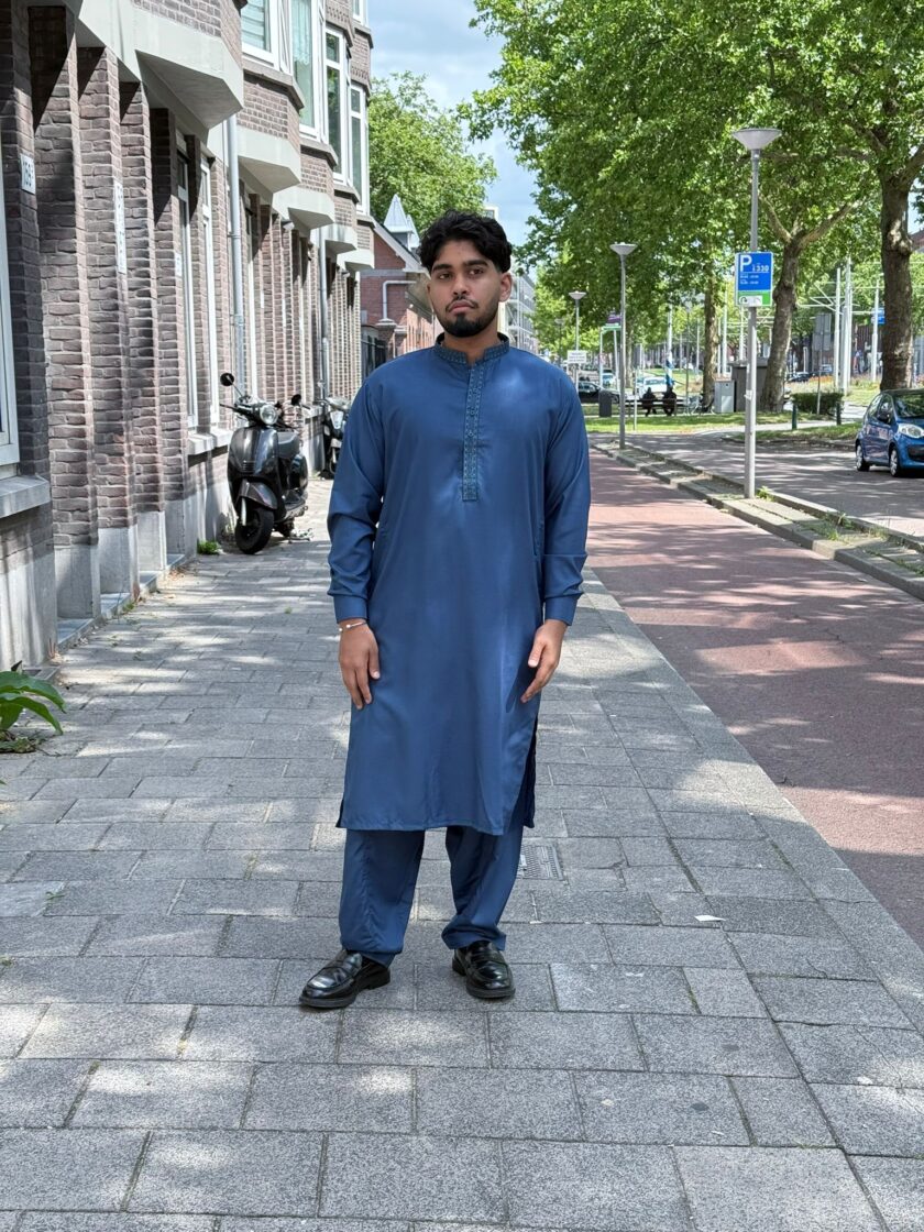 Shalwaar kameez wash and wear blauw