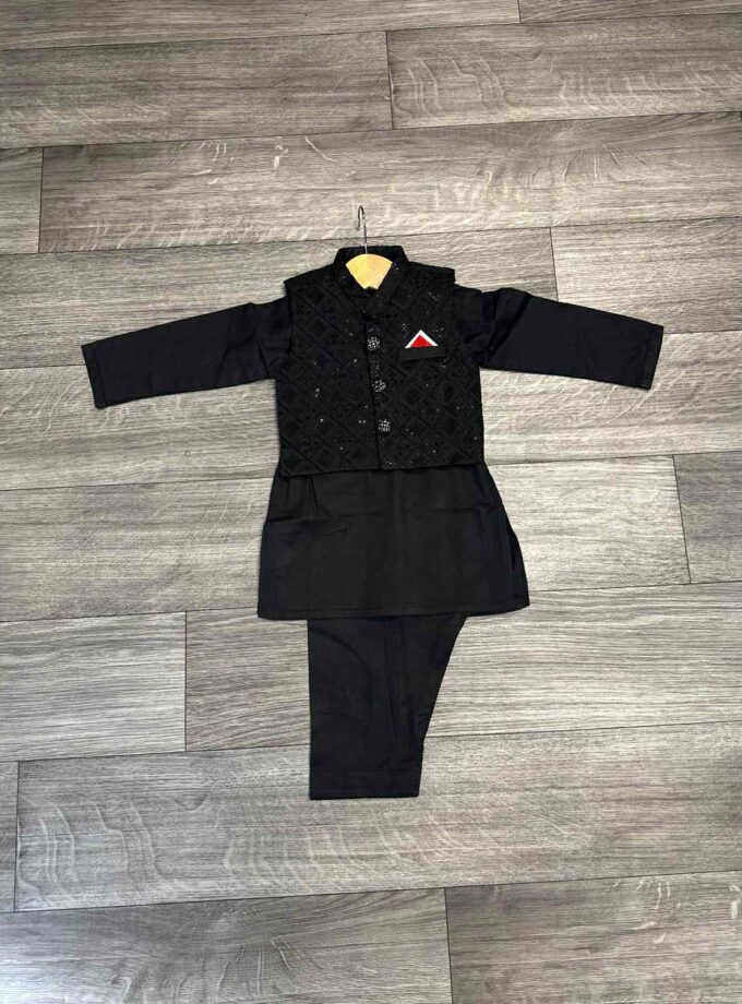 Katoenen shalwaar kameez met waistcoat 11880 maat 74 86/92 en maat 140