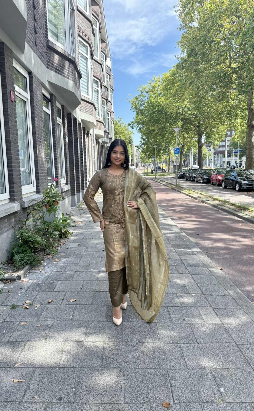Jacquard dyed lawn suit 02328 - Afbeelding 4