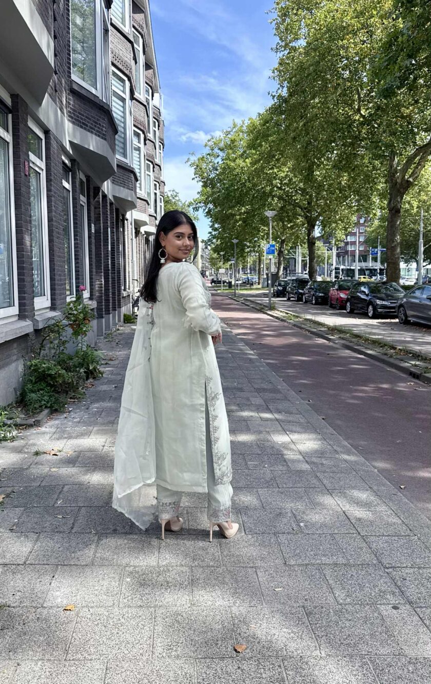 Chiffon suit draadbewerkt 02334 - Afbeelding 2