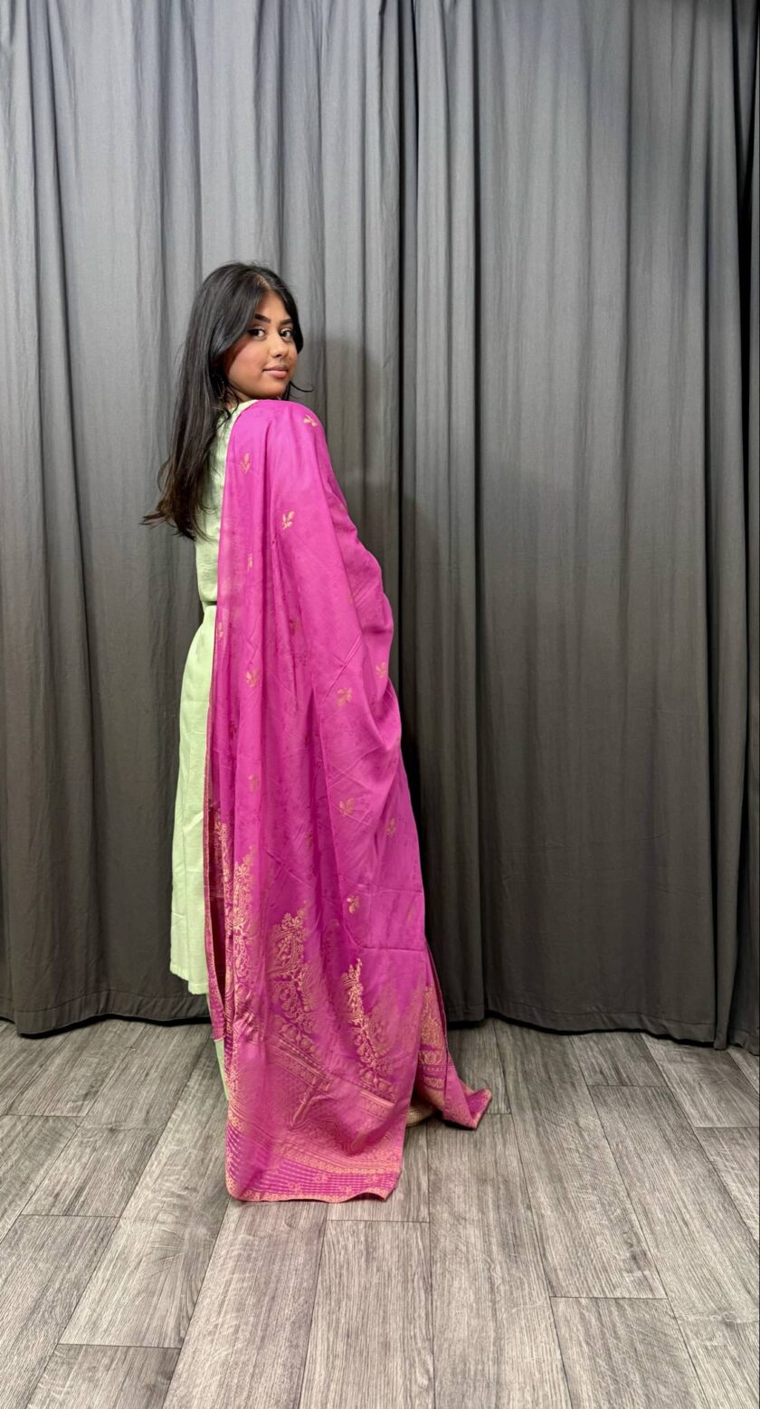 Jacquard print lawn suit driedelig - Afbeelding 3