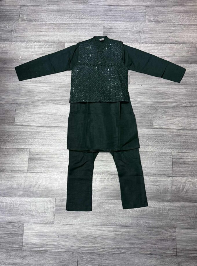Raw silk shalwaar kameez artikel 12112 maat 140