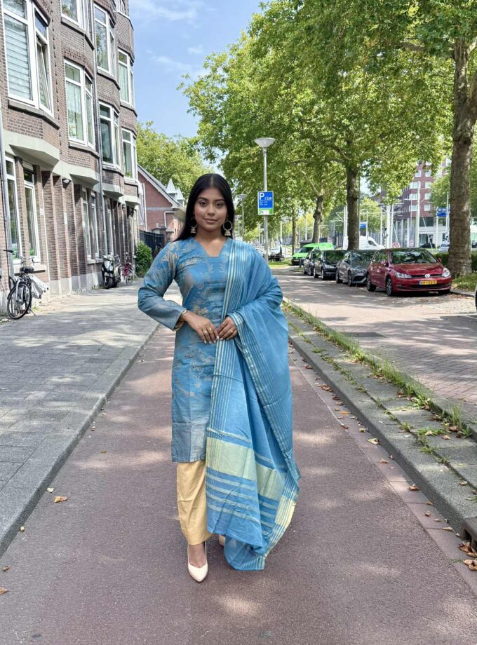 Jacquard stijl driedelig suit artikel 12206