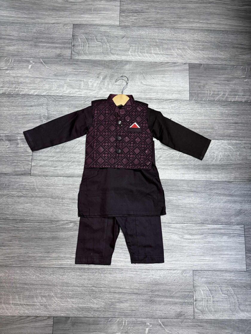 Katoenen shalwaar kameez met waistcoat artikel 12020 maat 74/80 98/104 128/134 en 140