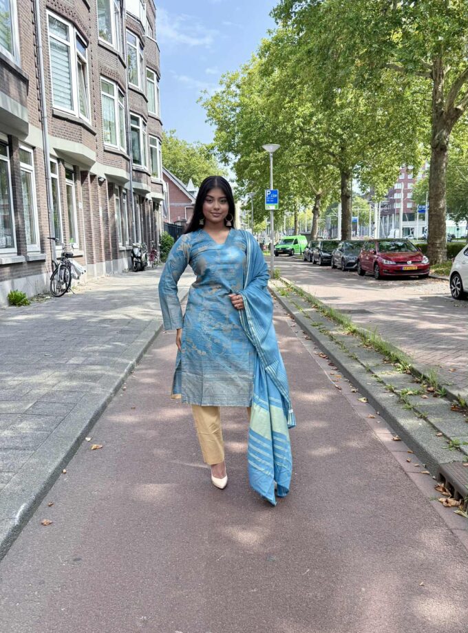 Jacquard stijl driedelig suit artikel 12206