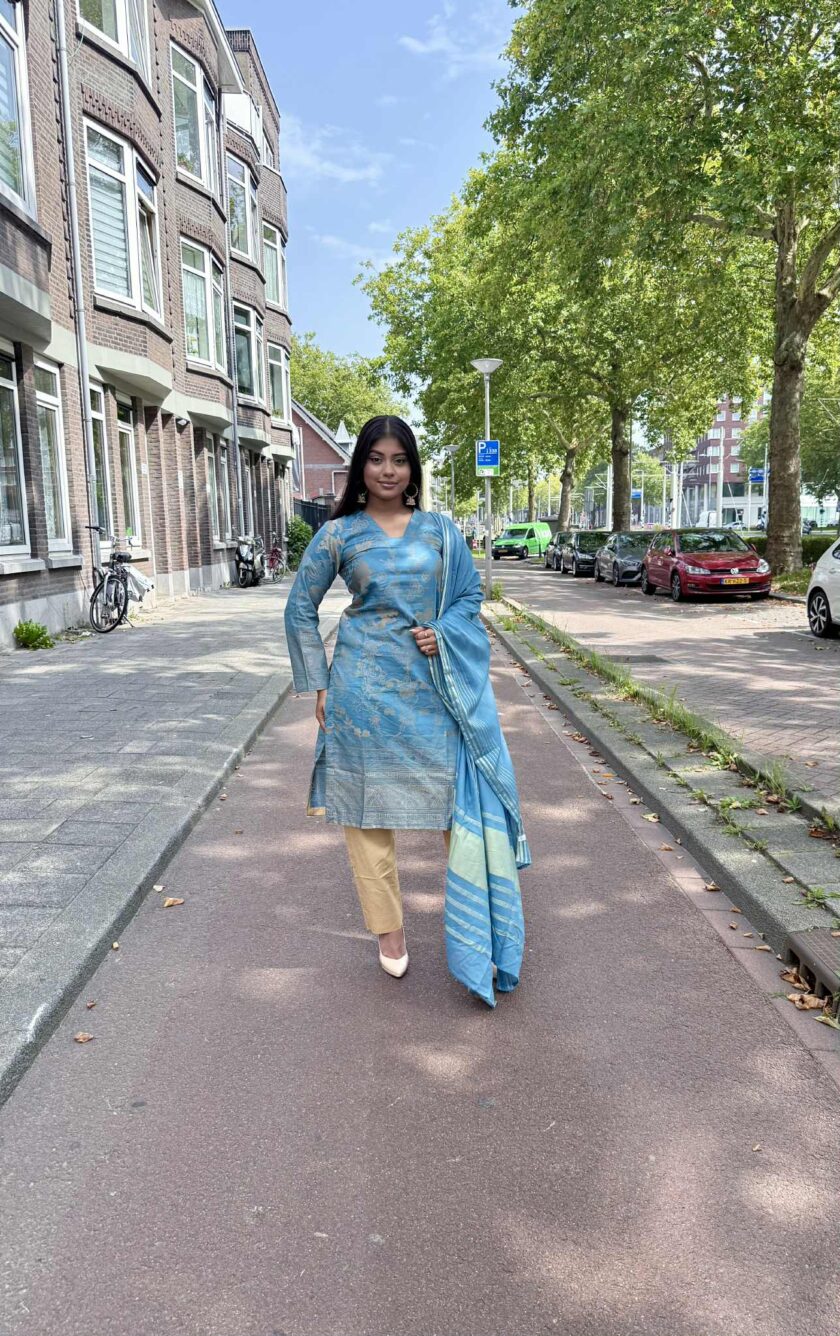 Jacquard stijl driedelig suit artikel 12206