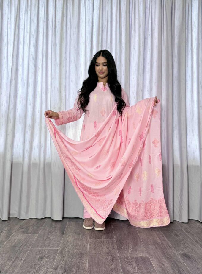 Jacquard print katoenen 3delig suit 12732