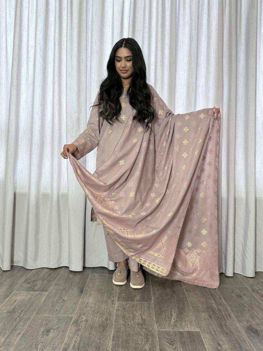 Jacquard print katoenen 3delig suit 12796 - Afbeelding 2