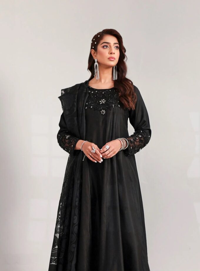 Chambray katan black maxi artikel 12555