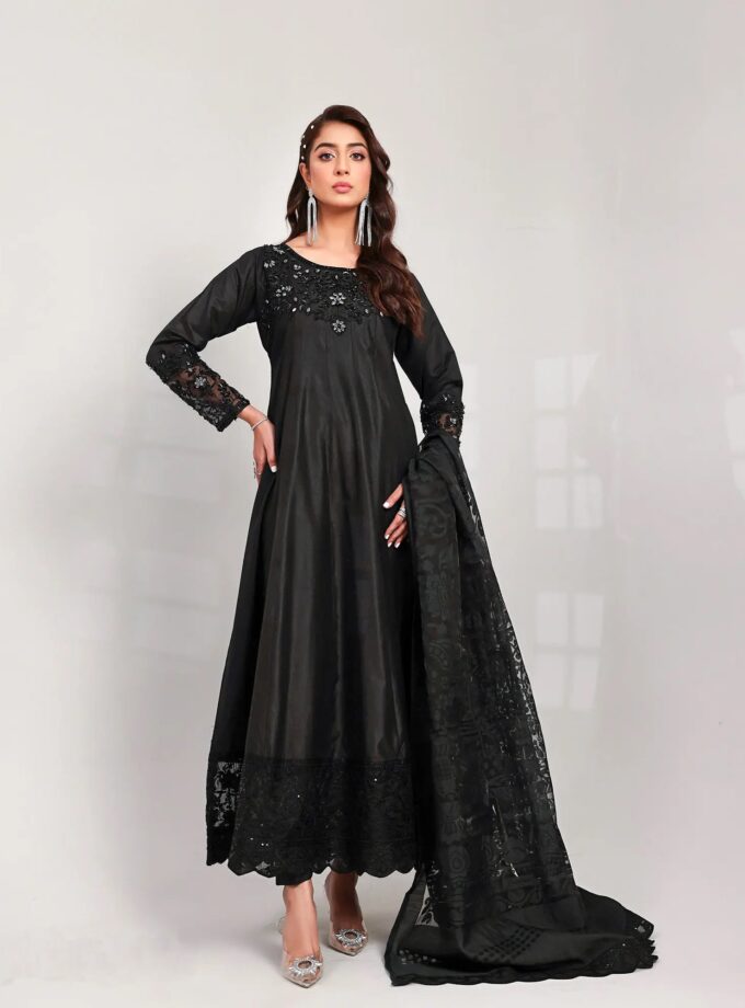 Chambray katan black maxi artikel 12555