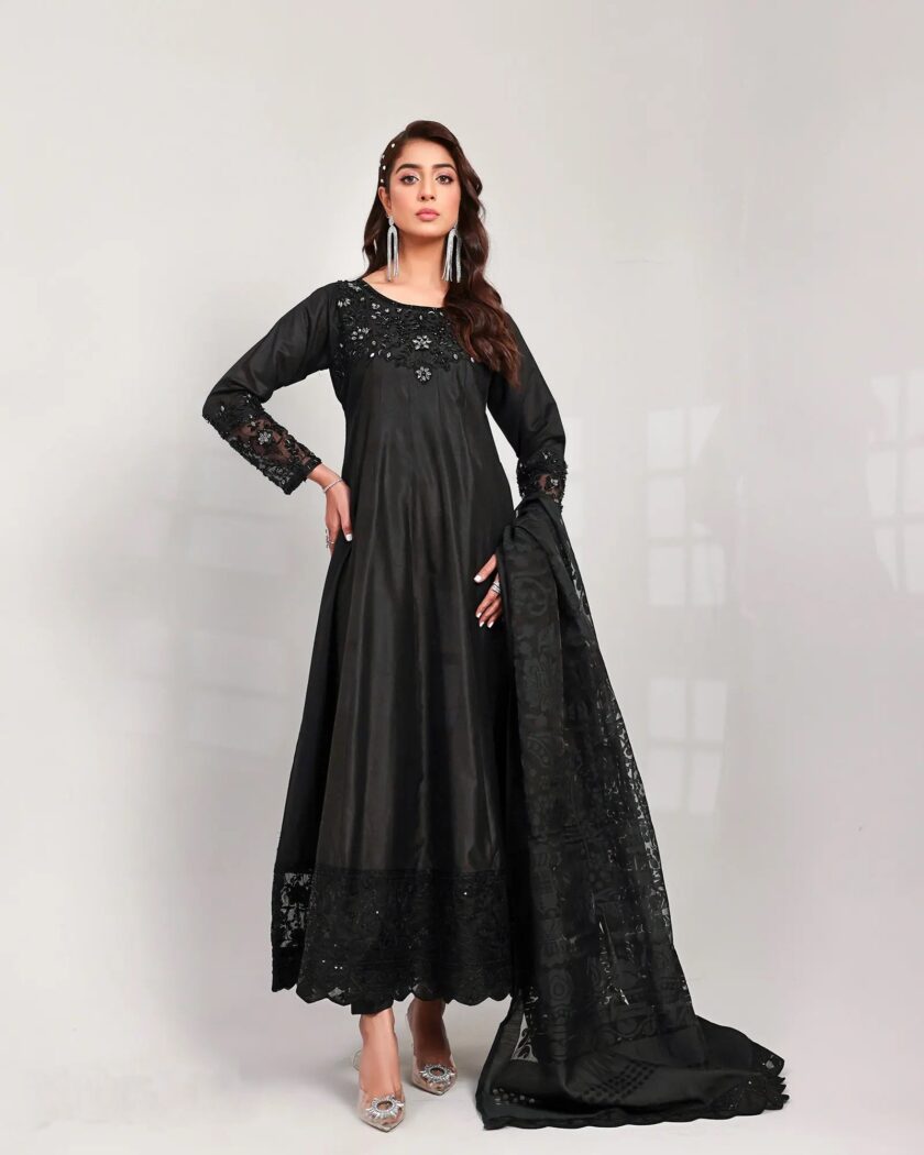 Chambray katan black maxi artikel 12555